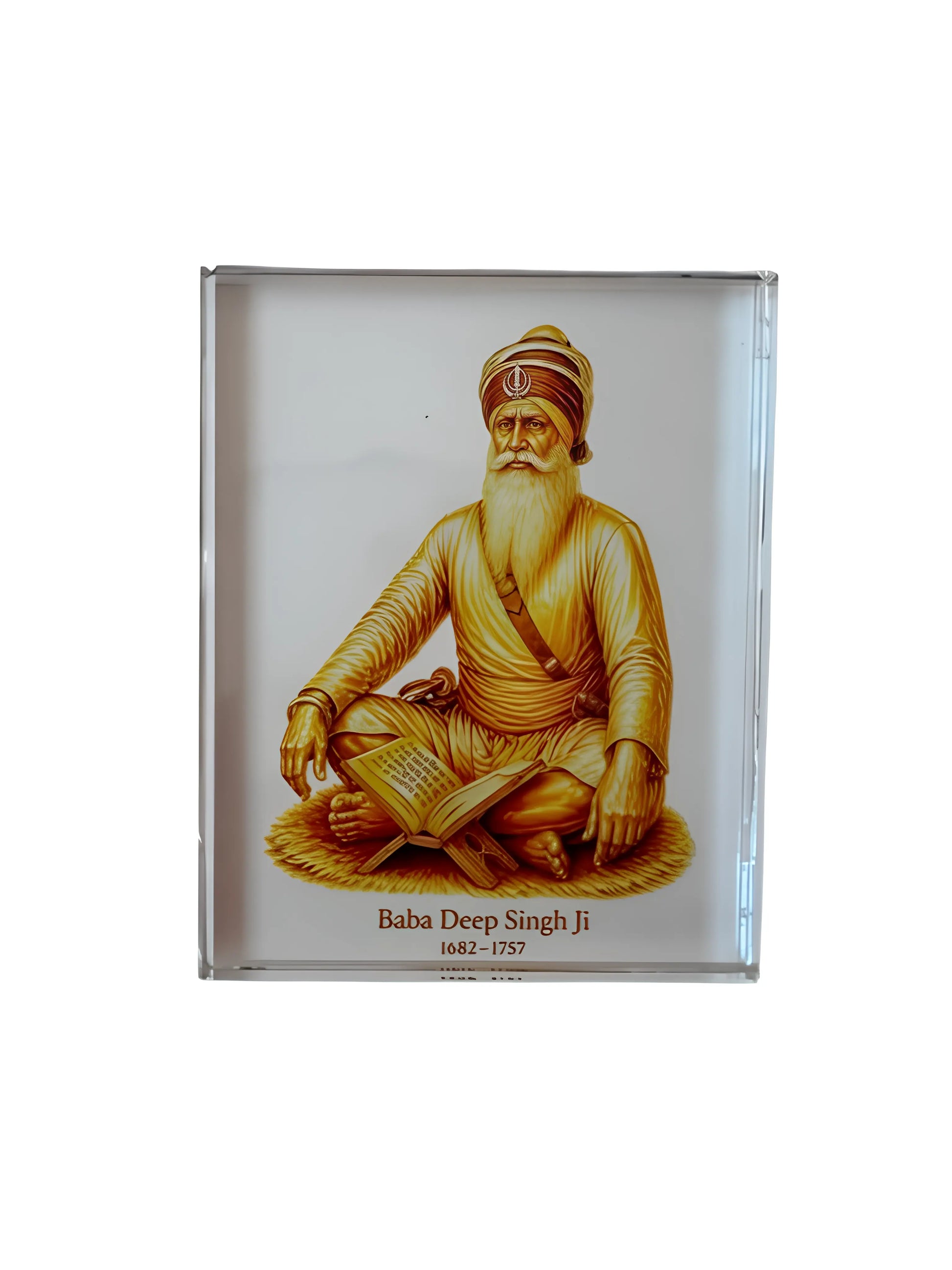 Baba Deep Singh Ji Glowing LED Frame – 4" Illuminated Display - Akaal Accessories - Now Available for Next Day Delivery