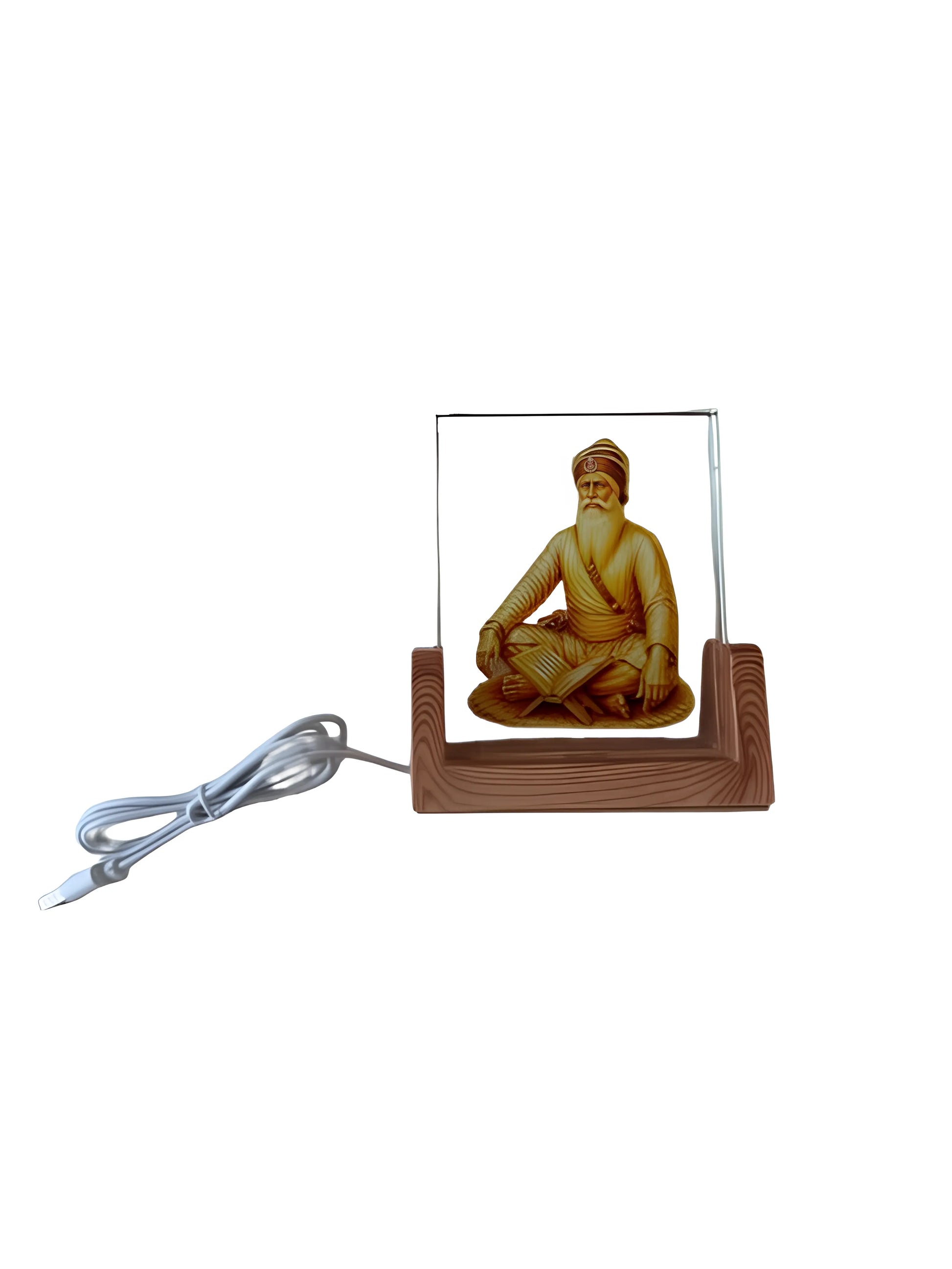 Baba Deep Singh Ji Glowing LED Frame – 4" Illuminated Display - Akaal Accessories - Now Available for Next Day Delivery