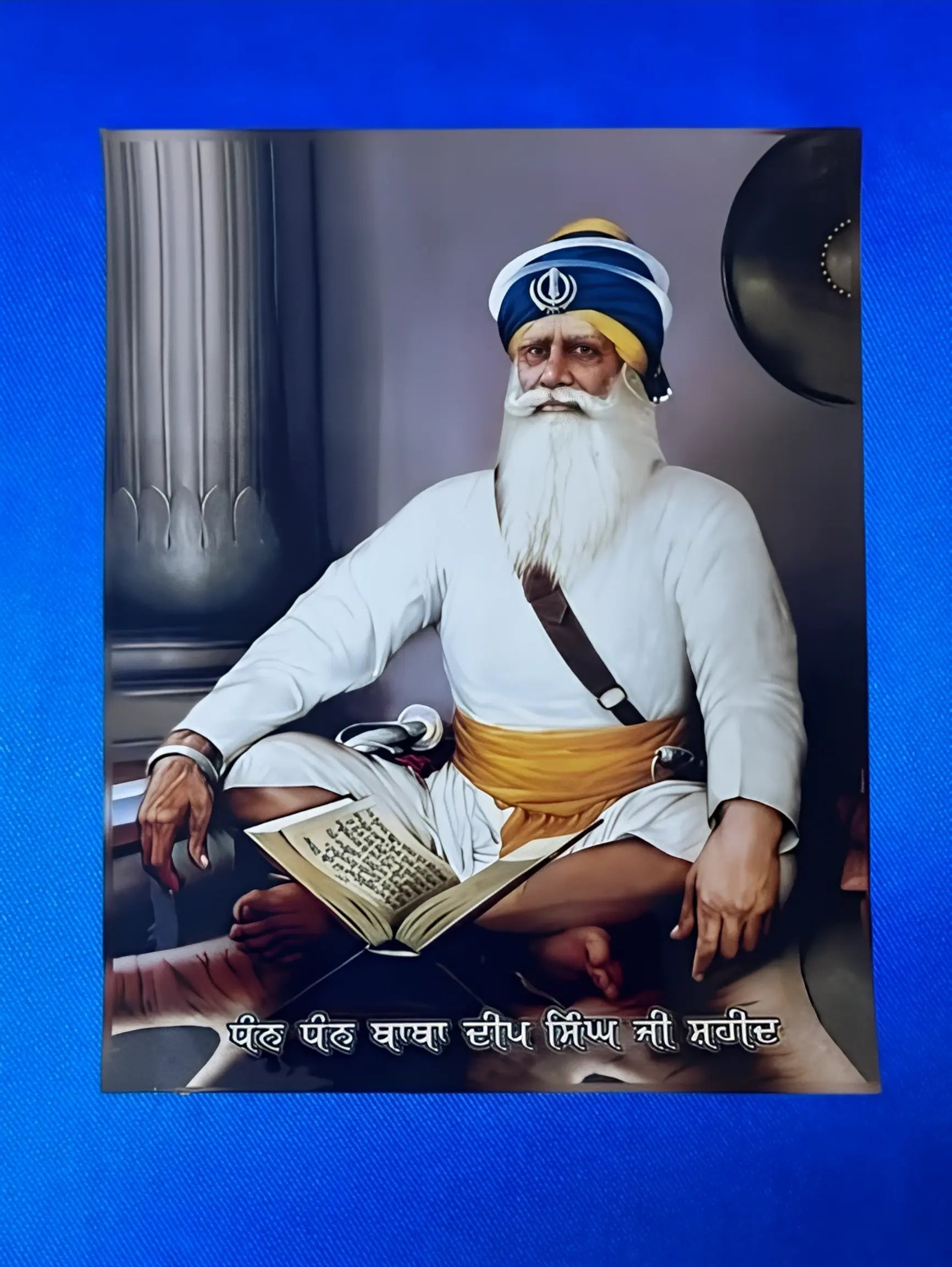 Baba Deep Singh Ji (Seated with Gutka Sahib) - Akaal Accessories - Now Available for Next Day Delivery