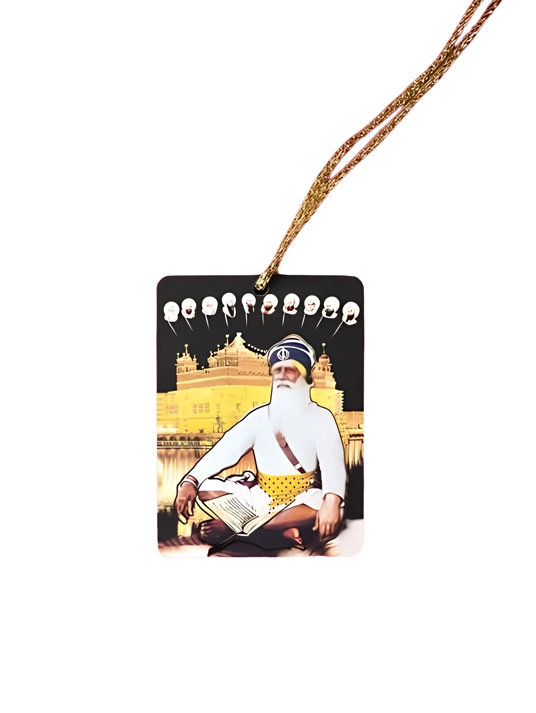 Car Hanging - Baba Deep Singh Ji & 10 Guru's - Akaal Accessories - Now Available for Next Day Delivery