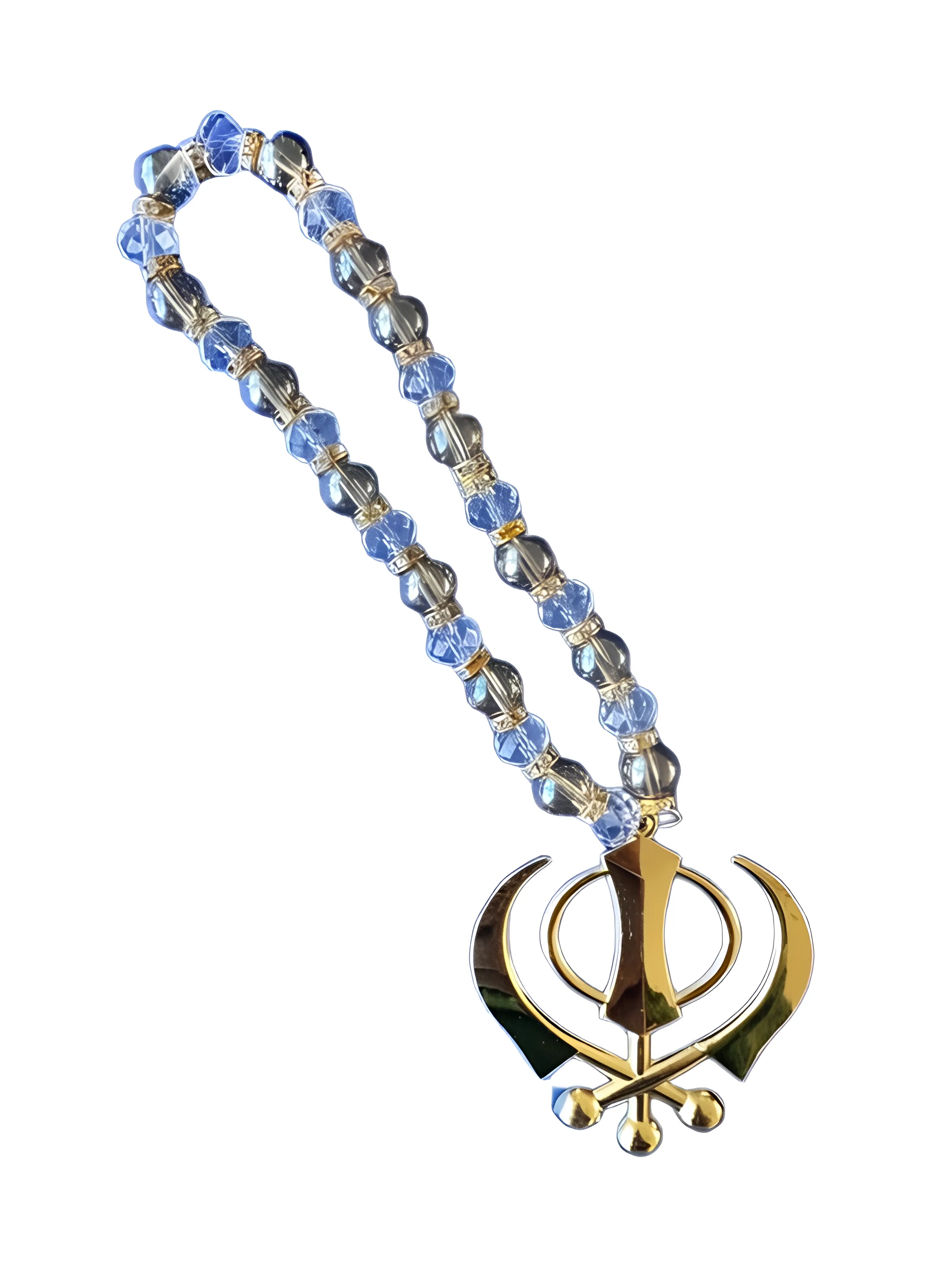 Car Hanging - Gold Khanda - Gemstone - Akaal Accessories - Now Available for Next Day Delivery