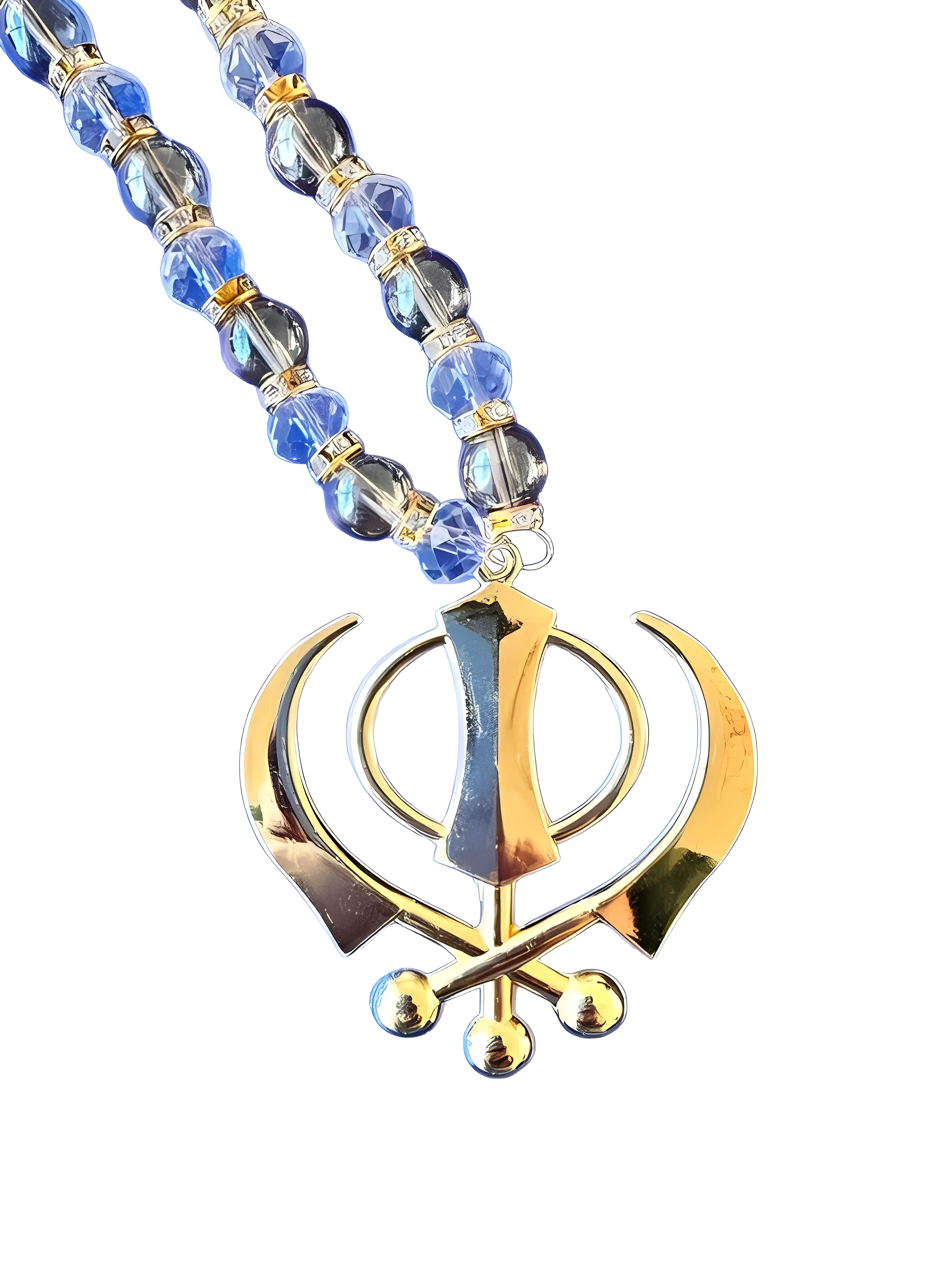 Car Hanging - Gold Khanda - Gemstone - Akaal Accessories - Now Available for Next Day Delivery