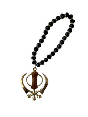 Car Hanging - Gold Khanda - Gemstone - Akaal Accessories - Now Available for Next Day Delivery