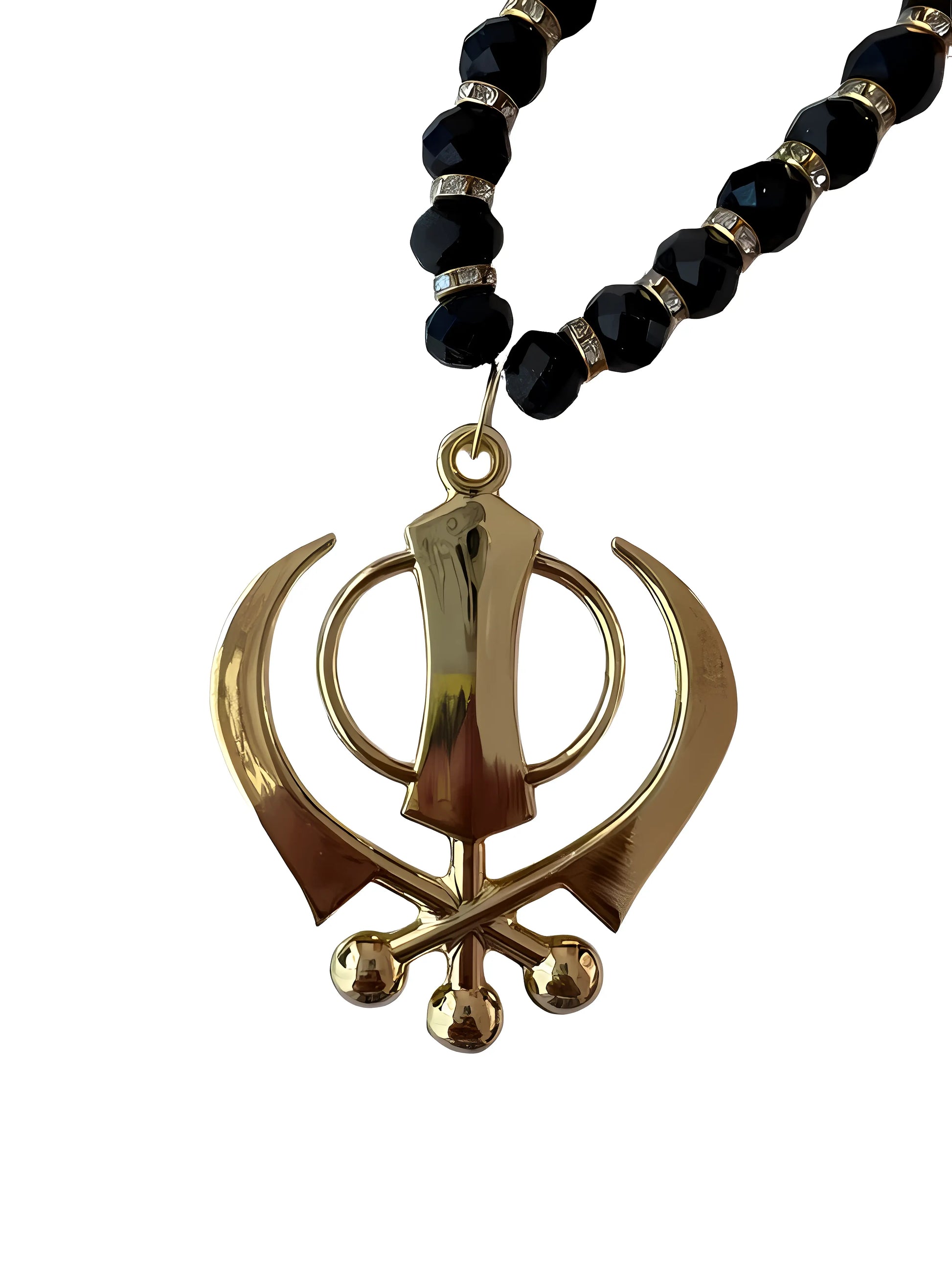 Car Hanging - Gold Khanda - Gemstone - Akaal Accessories - Now Available for Next Day Delivery