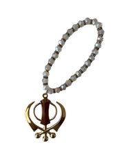 Car Hanging - Gold Khanda - Gemstone - Akaal Accessories - Now Available for Next Day Delivery