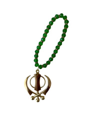 Car Hanging - Gold Khanda - Gemstone - Akaal Accessories - Now Available for Next Day Delivery