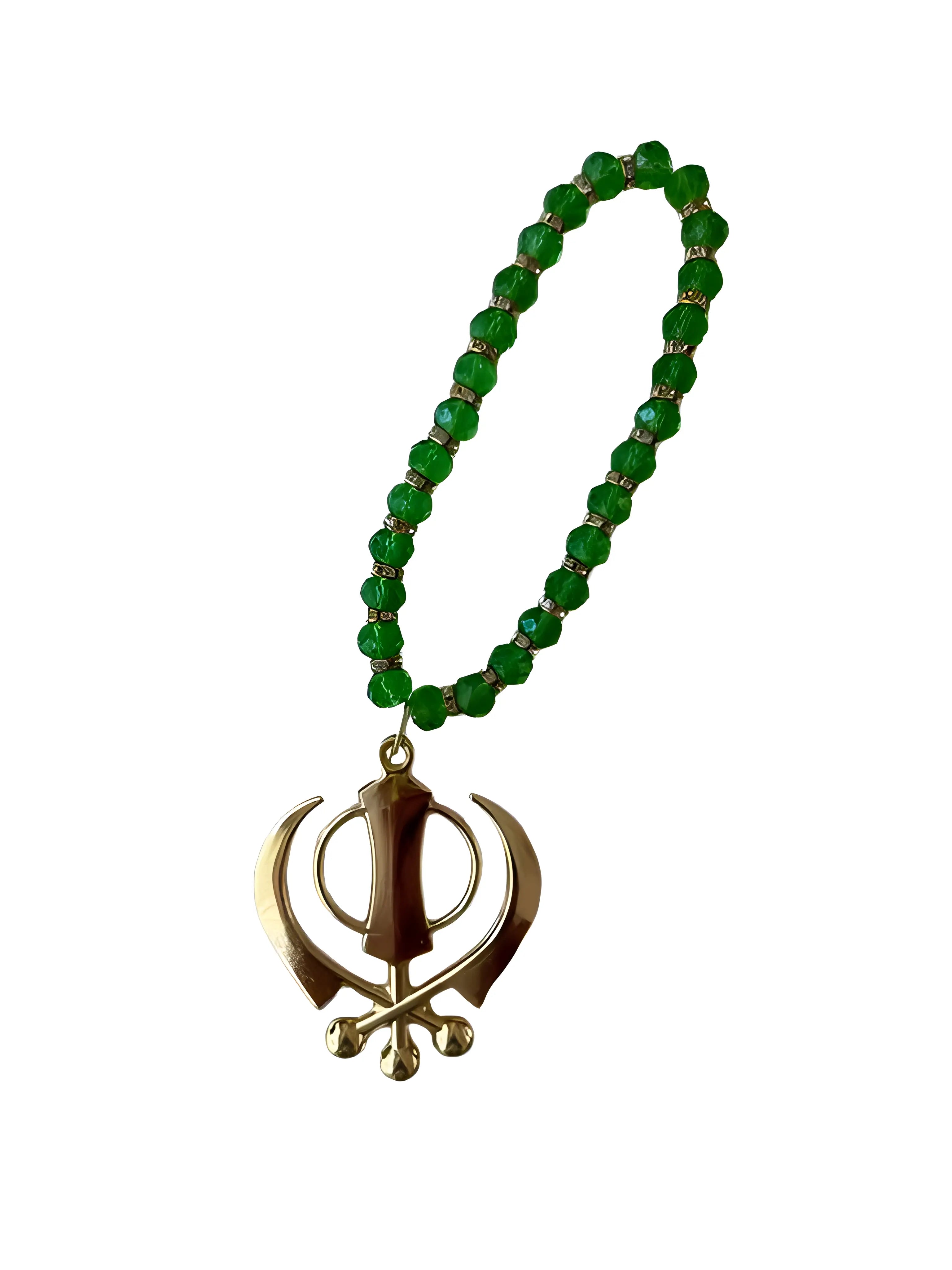 Car Hanging - Gold Khanda - Gemstone - Akaal Accessories - Now Available for Next Day Delivery