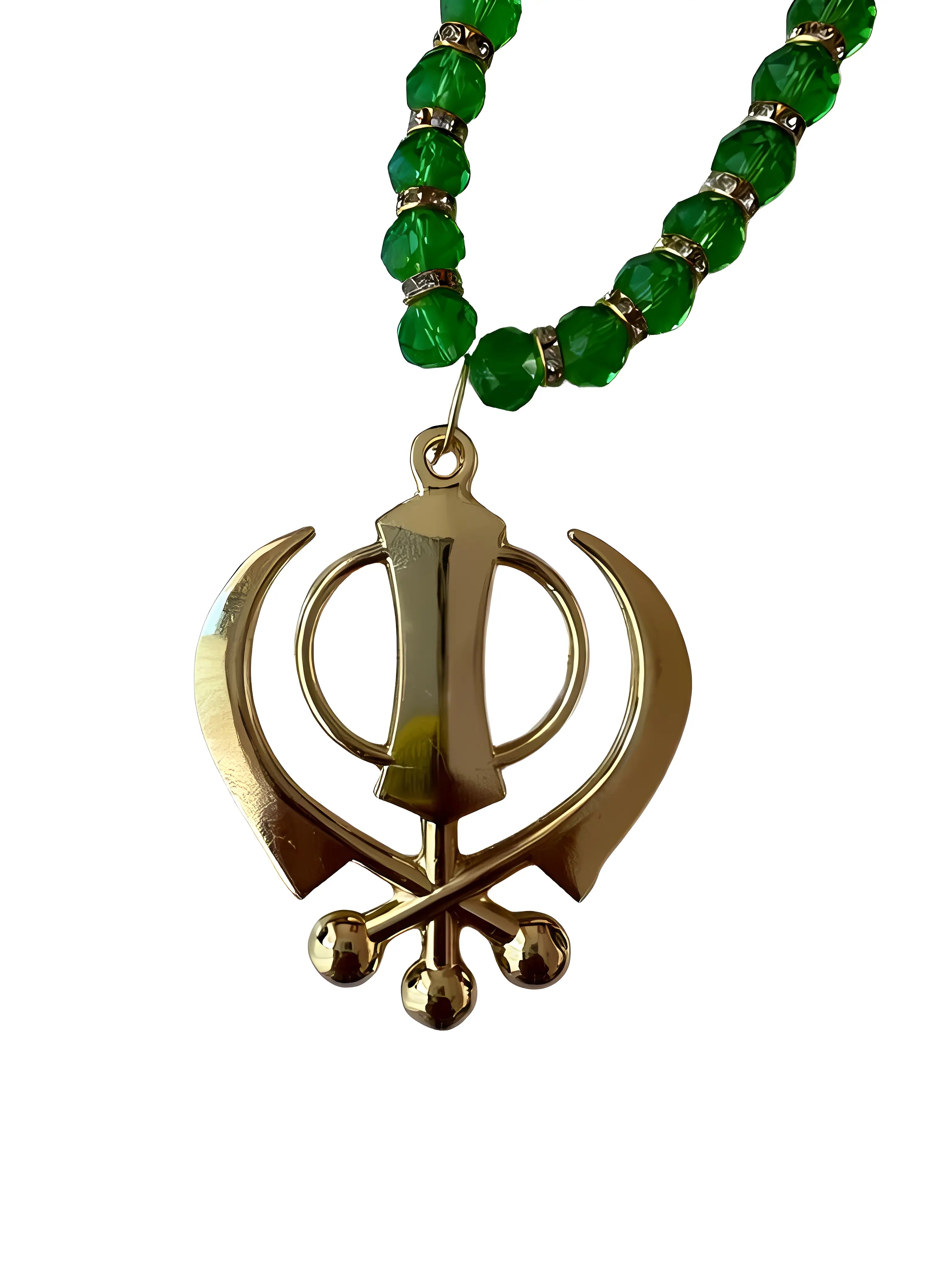 Car Hanging - Gold Khanda - Gemstone - Akaal Accessories - Now Available for Next Day Delivery