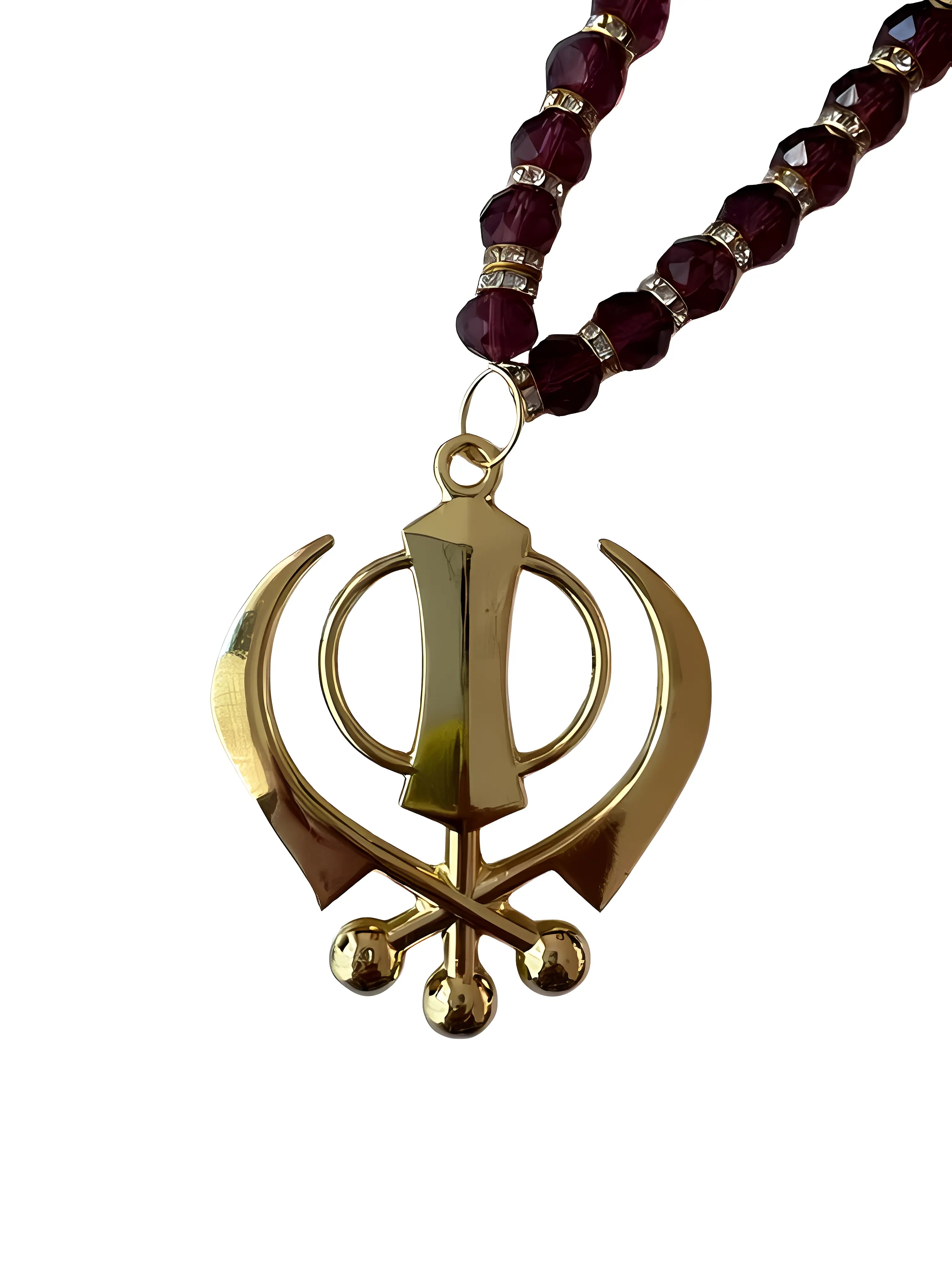 Car Hanging - Gold Khanda - Gemstone - Akaal Accessories - Now Available for Next Day Delivery