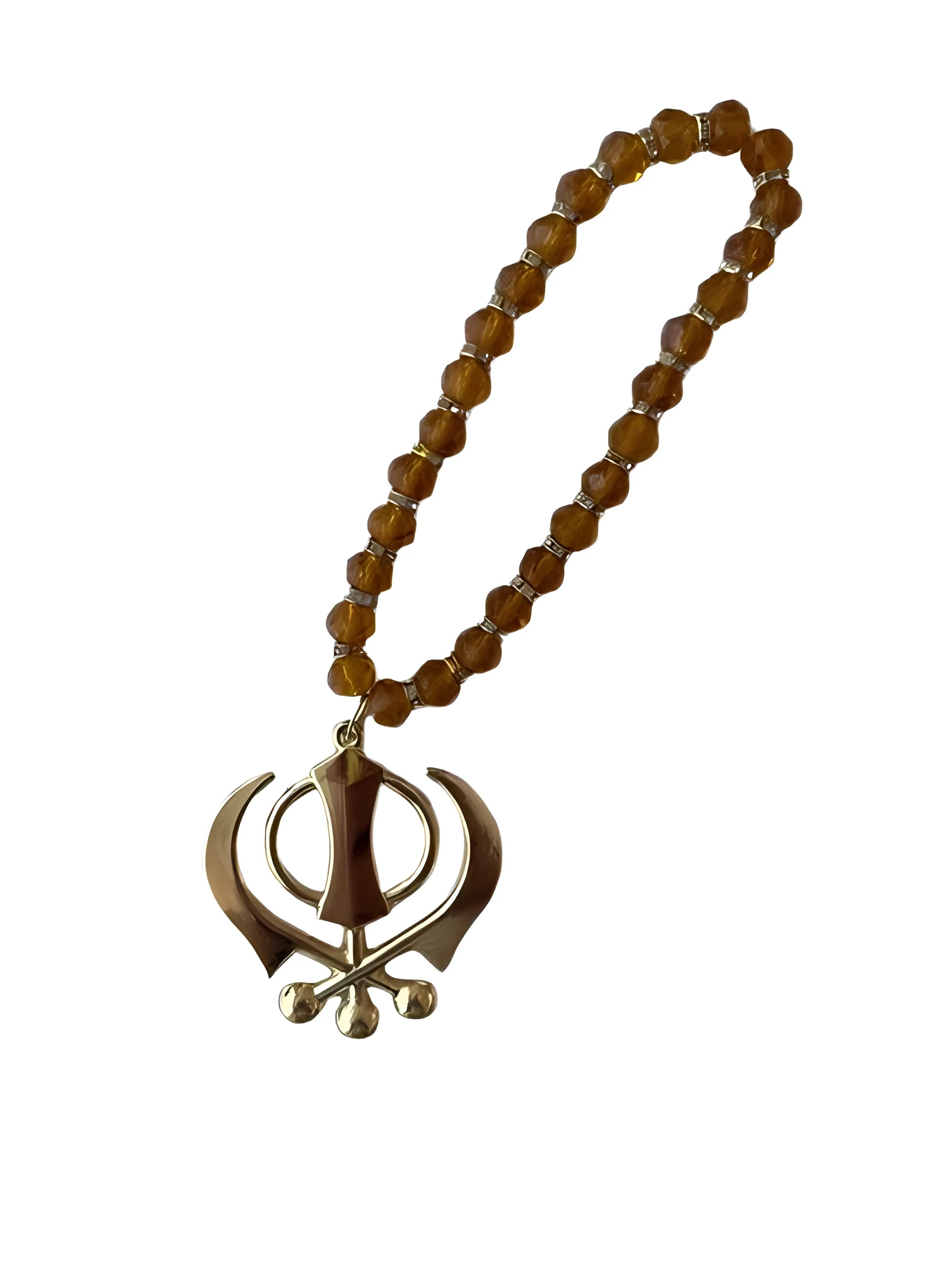 Car Hanging - Gold Khanda - Gemstone - Akaal Accessories - Now Available for Next Day Delivery