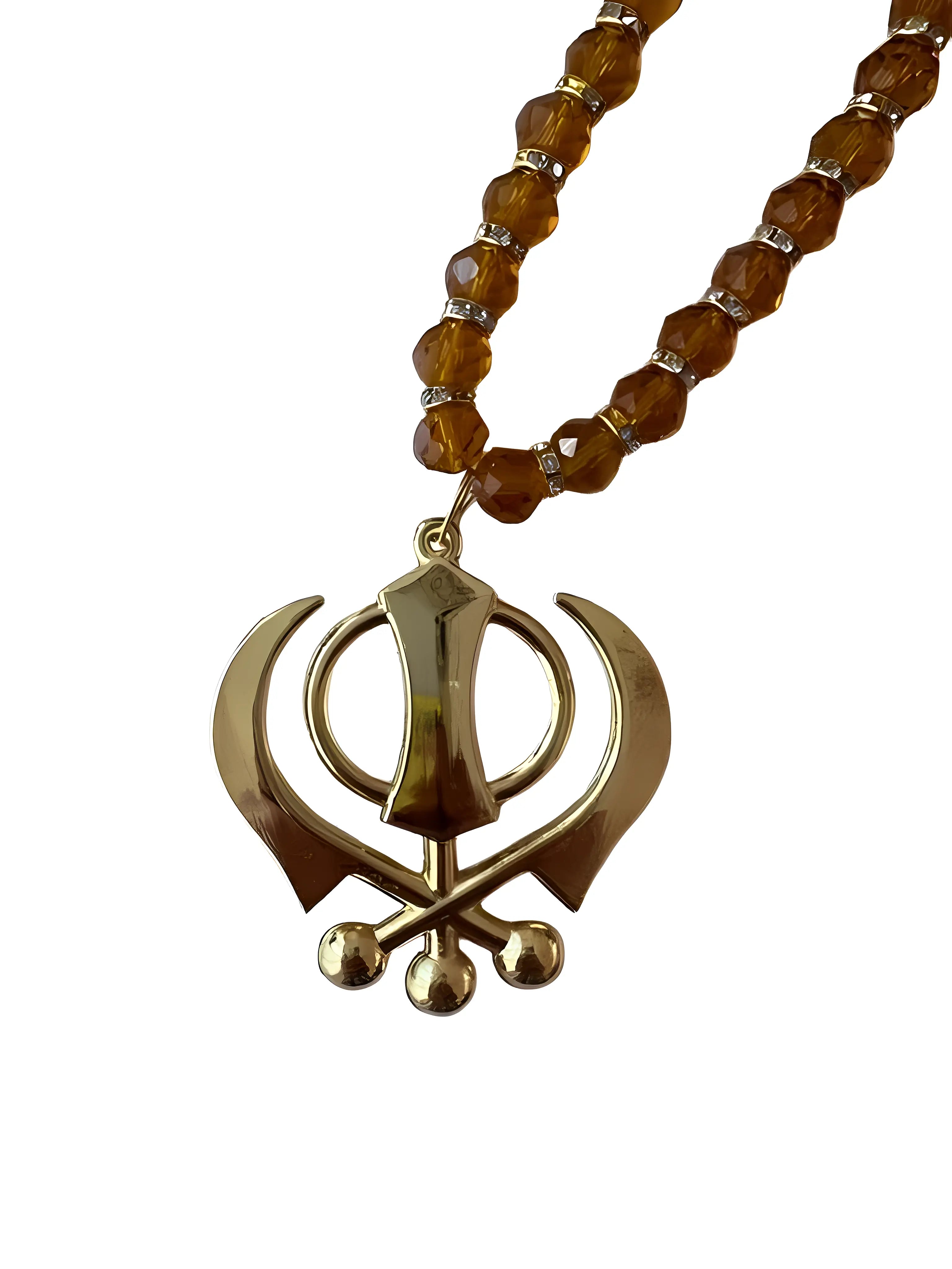 Car Hanging - Gold Khanda - Gemstone - Akaal Accessories - Now Available for Next Day Delivery