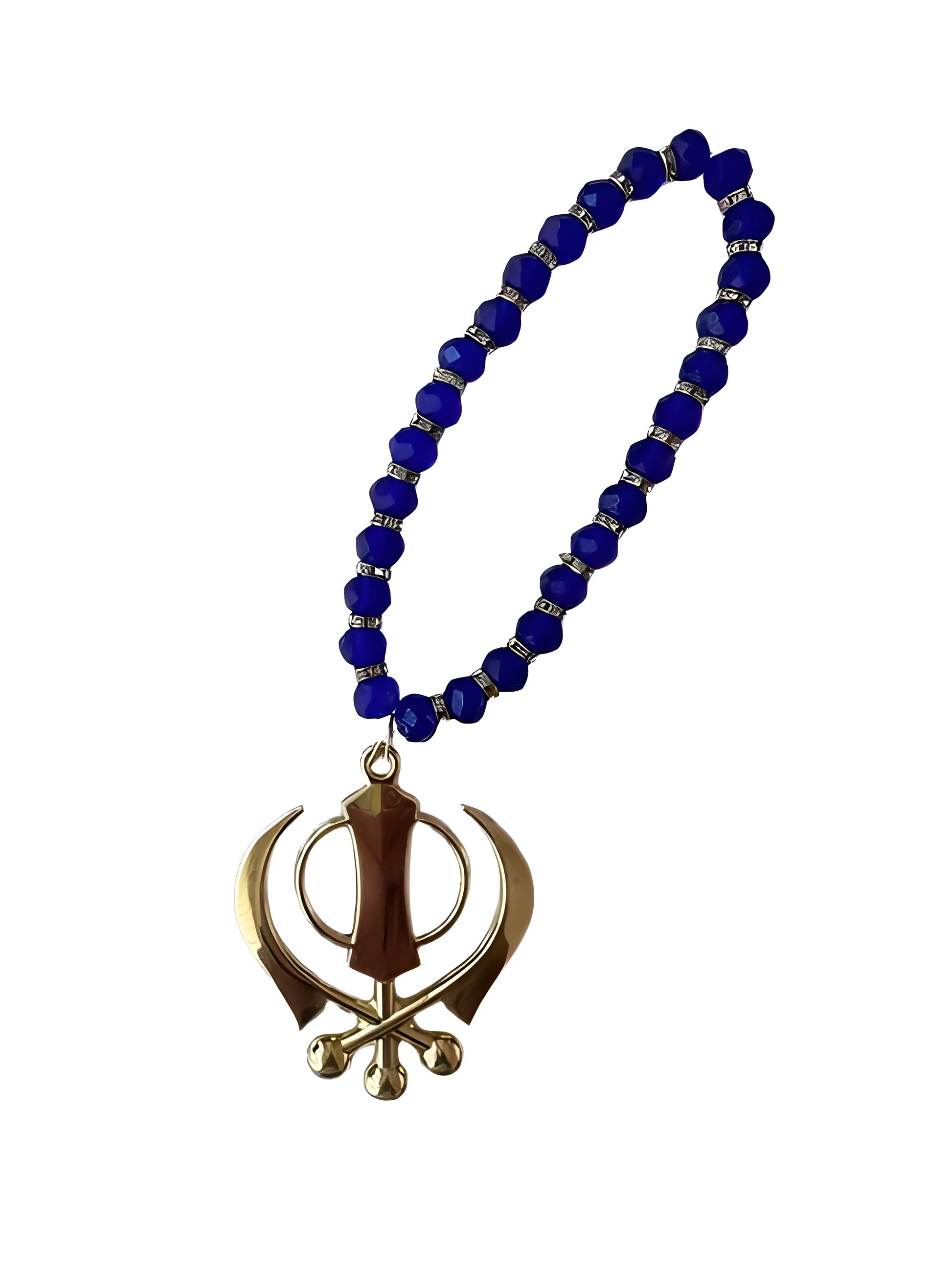 Car Hanging - Gold Khanda - Gemstone - Akaal Accessories - Now Available for Next Day Delivery