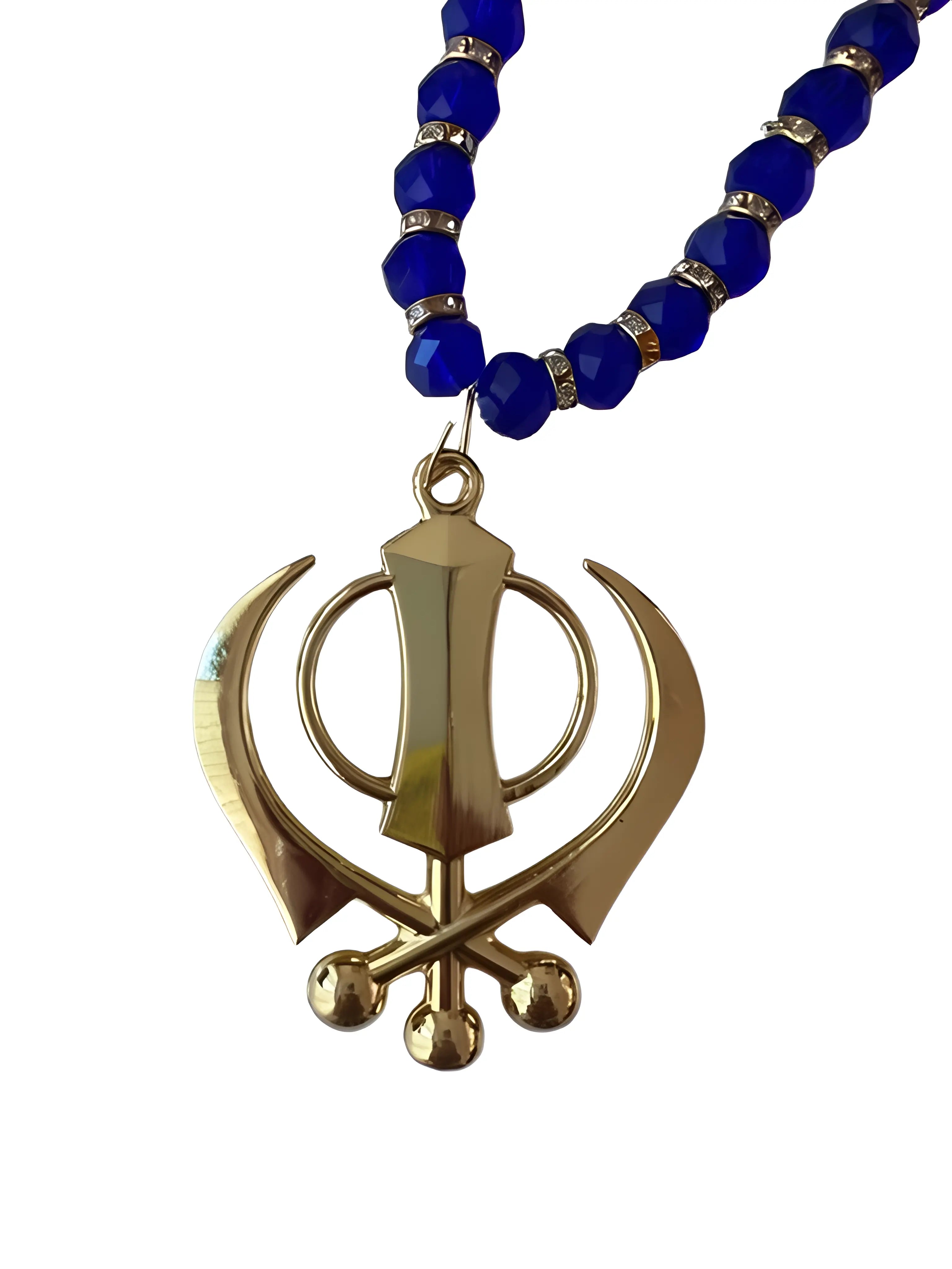 Car Hanging - Gold Khanda - Gemstone - Akaal Accessories - Now Available for Next Day Delivery