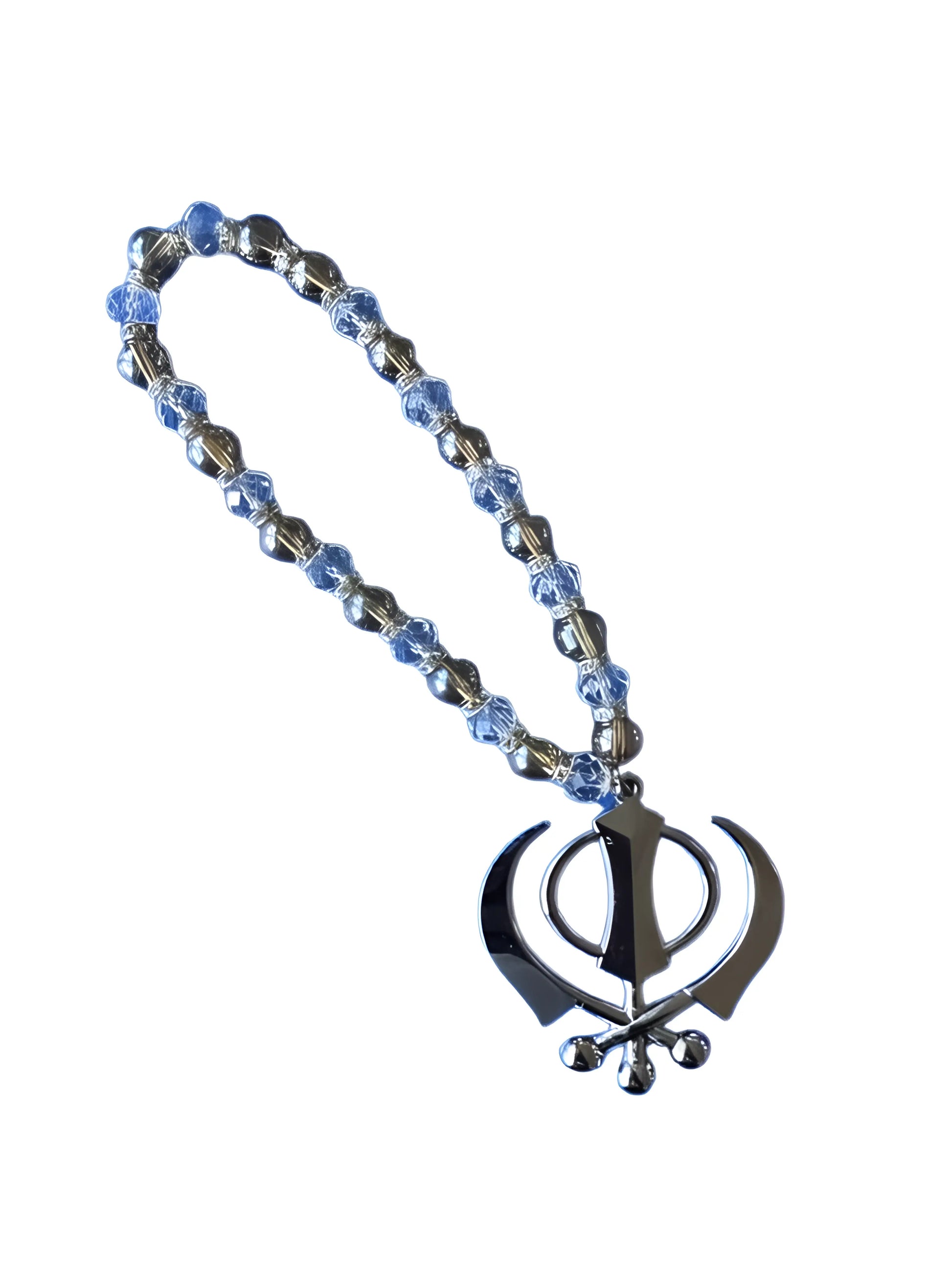 Car Hanging - Silver Khanda - Gemstone - Akaal Accessories - Now Available for Next Day Delivery