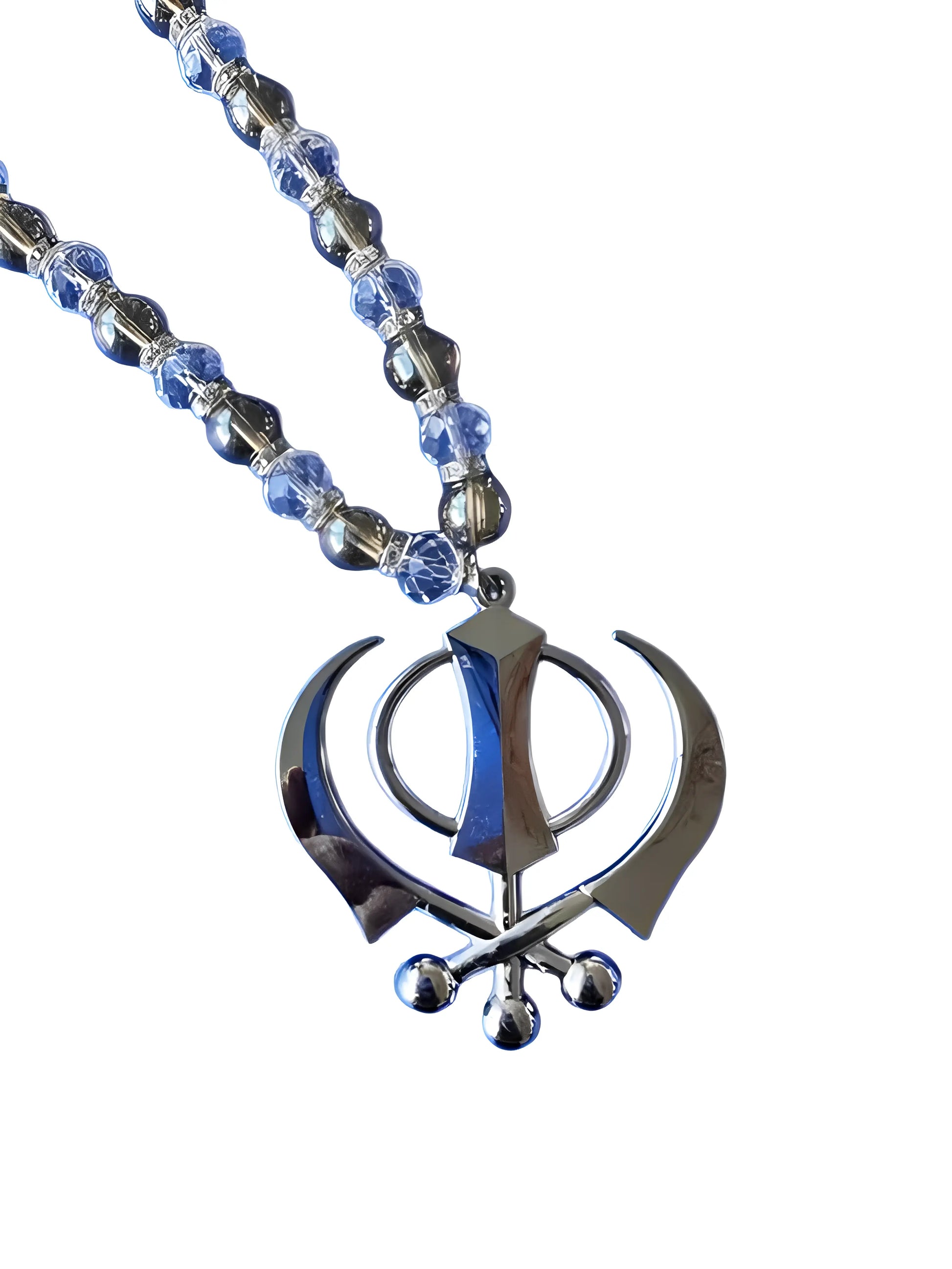 Car Hanging - Silver Khanda - Gemstone - Akaal Accessories - Now Available for Next Day Delivery