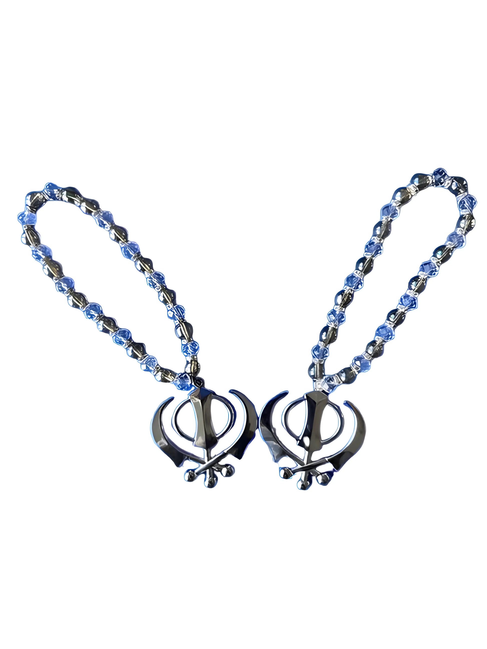 Car Hanging - Silver Khanda - Gemstone - Akaal Accessories - Now Available for Next Day Delivery