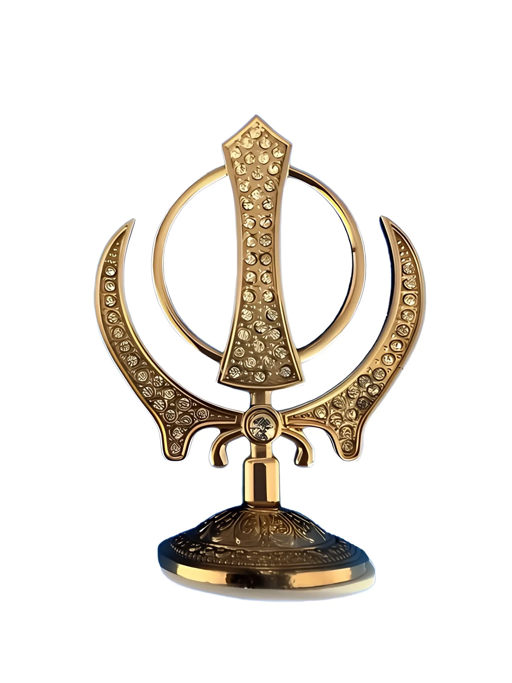Decorative Khanda - Gold - Gemstone - Akaal Accessories - Now Available for Next Day Delivery