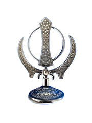 Decorative Khanda - Silver - Gemstone - Akaal Accessories - Now Available for Next Day Delivery