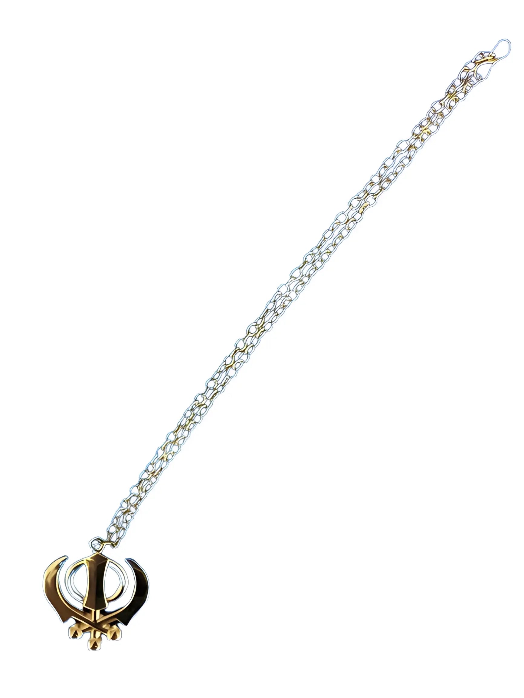 Gold Khanda Necklace - Large - Akaal Accessories - Now Available for Next Day Delivery