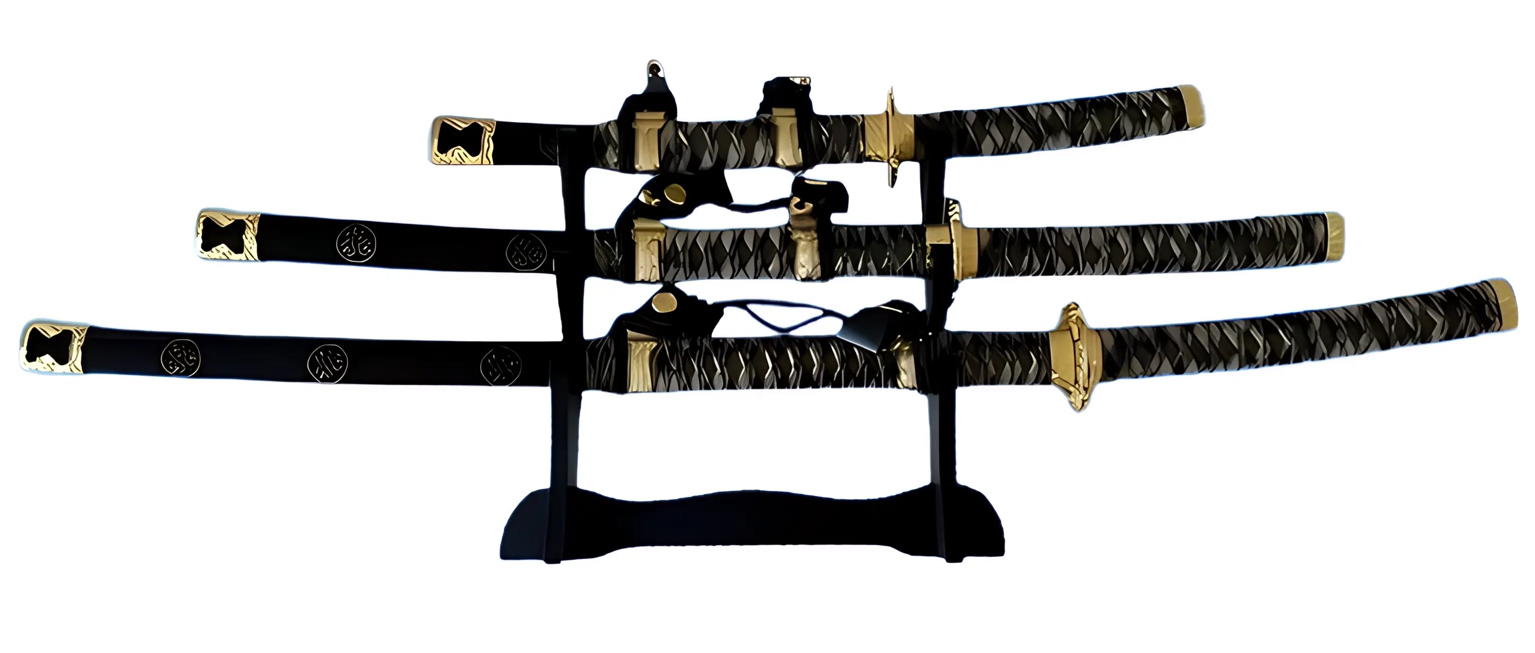 Katana - Style Sword Set with Stand - 3 Pieces - Akaal Accessories - Now Available for Next Day Delivery