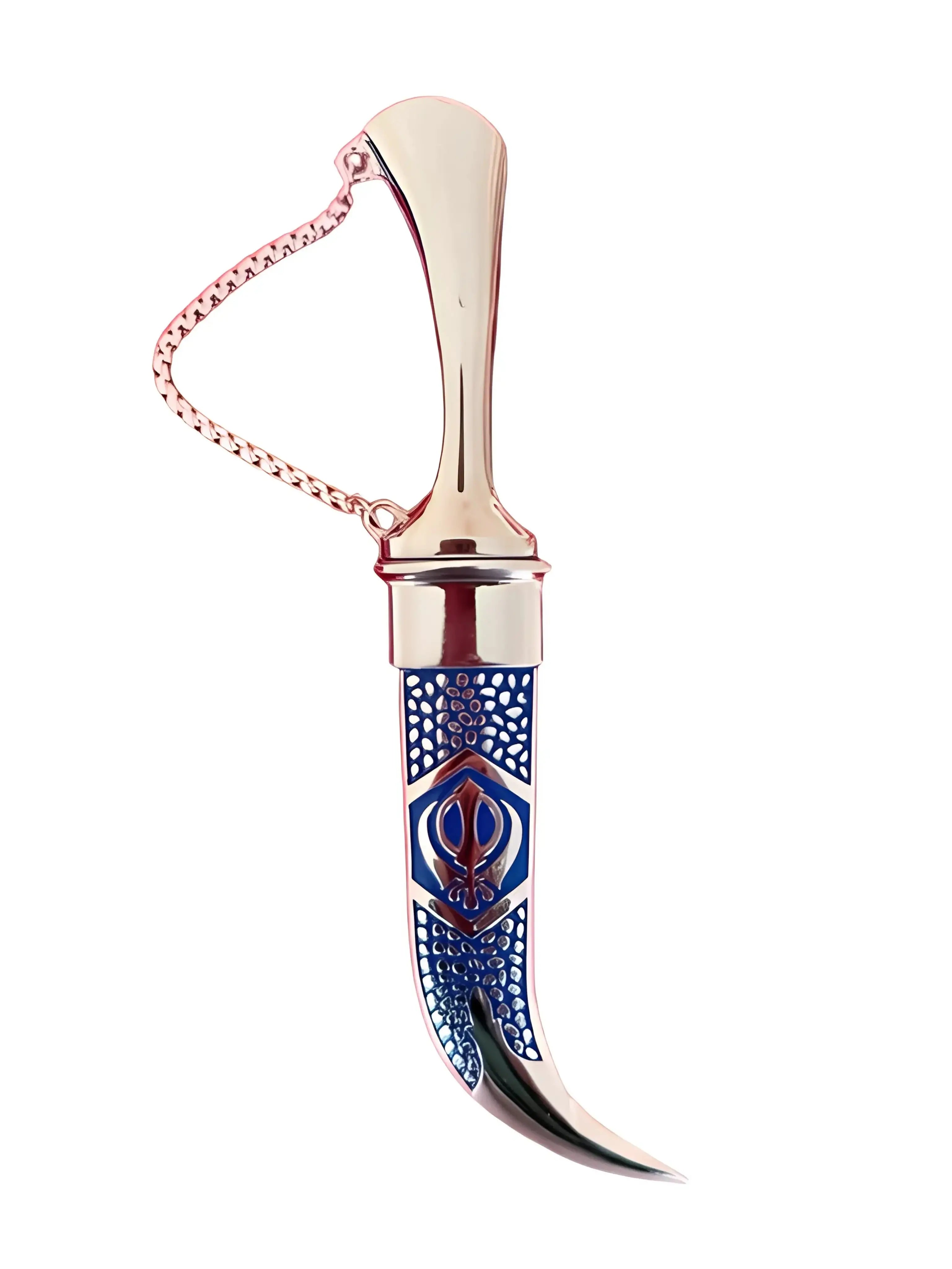 Steel Kirpan - 8 inch - Blue - Akaal Accessories - Now Available for Next Day Delivery