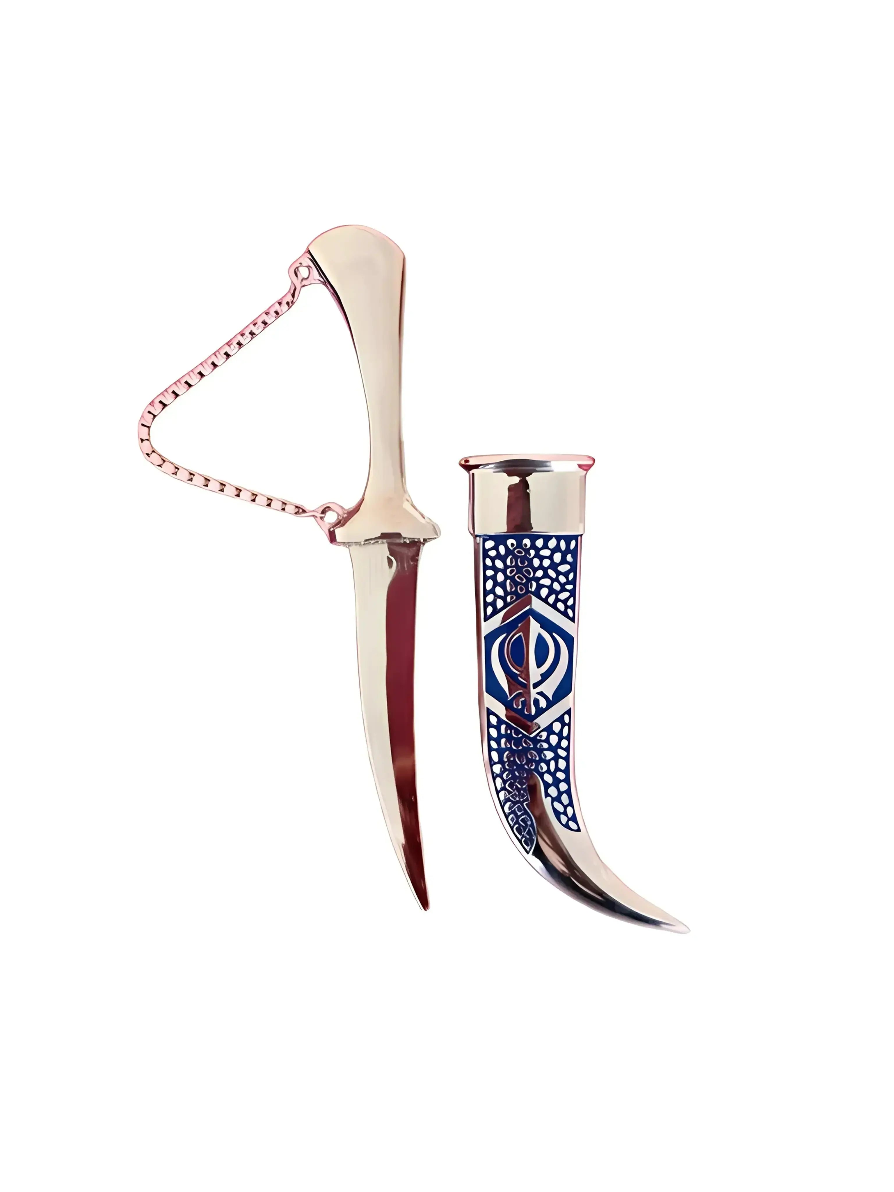 Steel Kirpan - 8 inch - Blue - Akaal Accessories - Now Available for Next Day Delivery