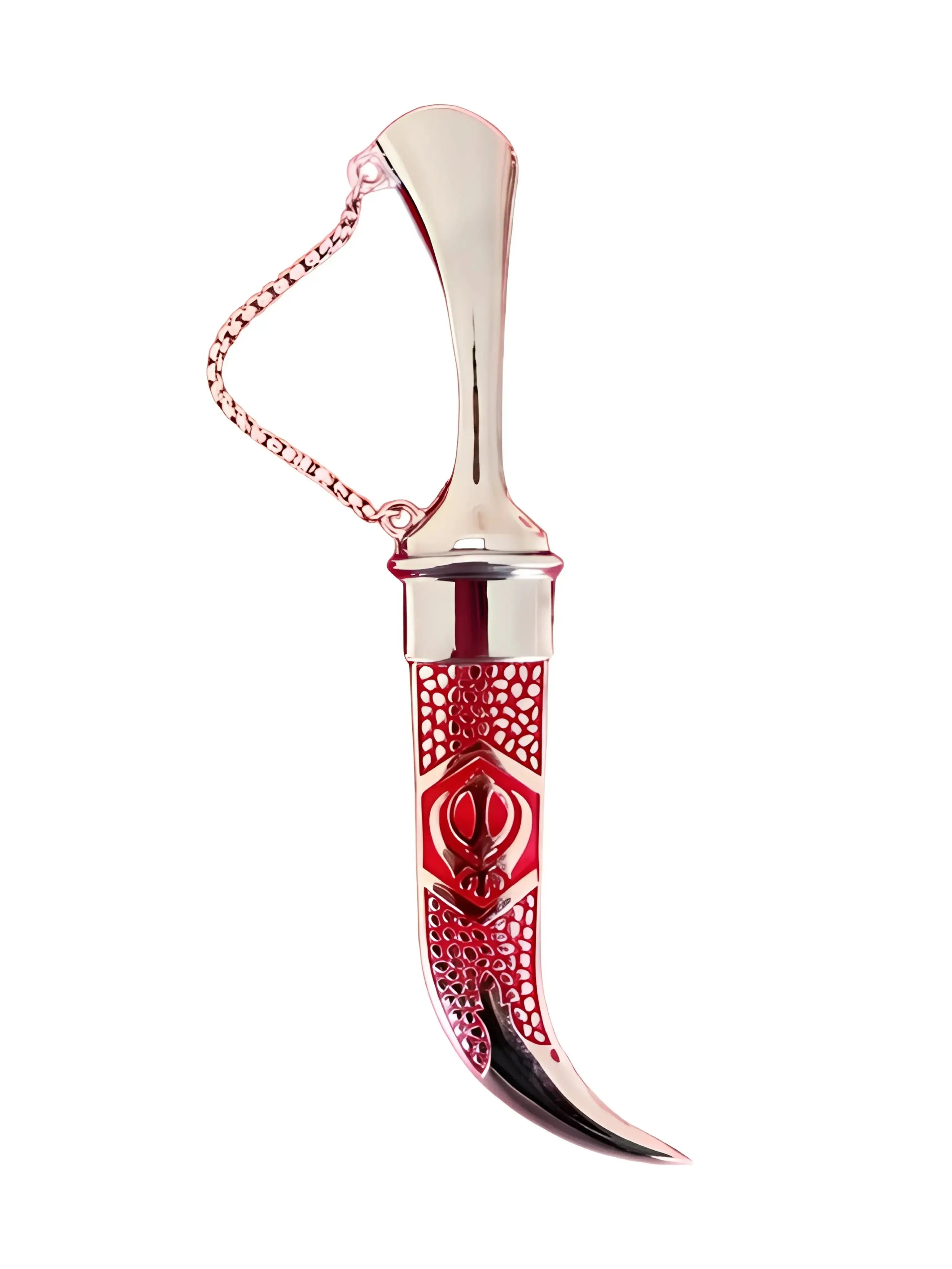 Steel Kirpan - 8 inch - Red - Akaal Accessories - Now Available for Next Day Delivery