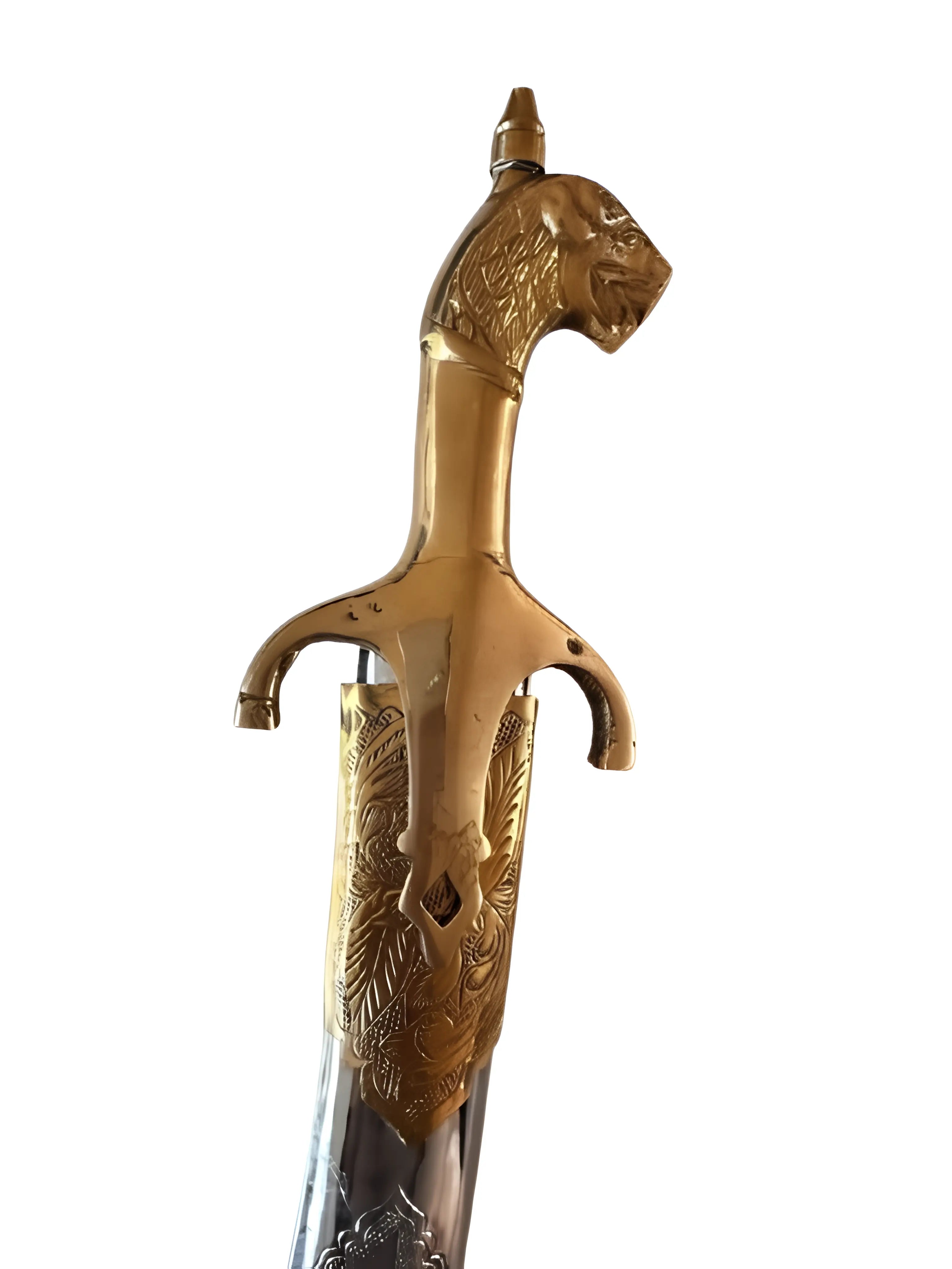 Steel Shastar - Gold Hilt - 3ft - Akaal Accessories - Now Available for Next Day Delivery