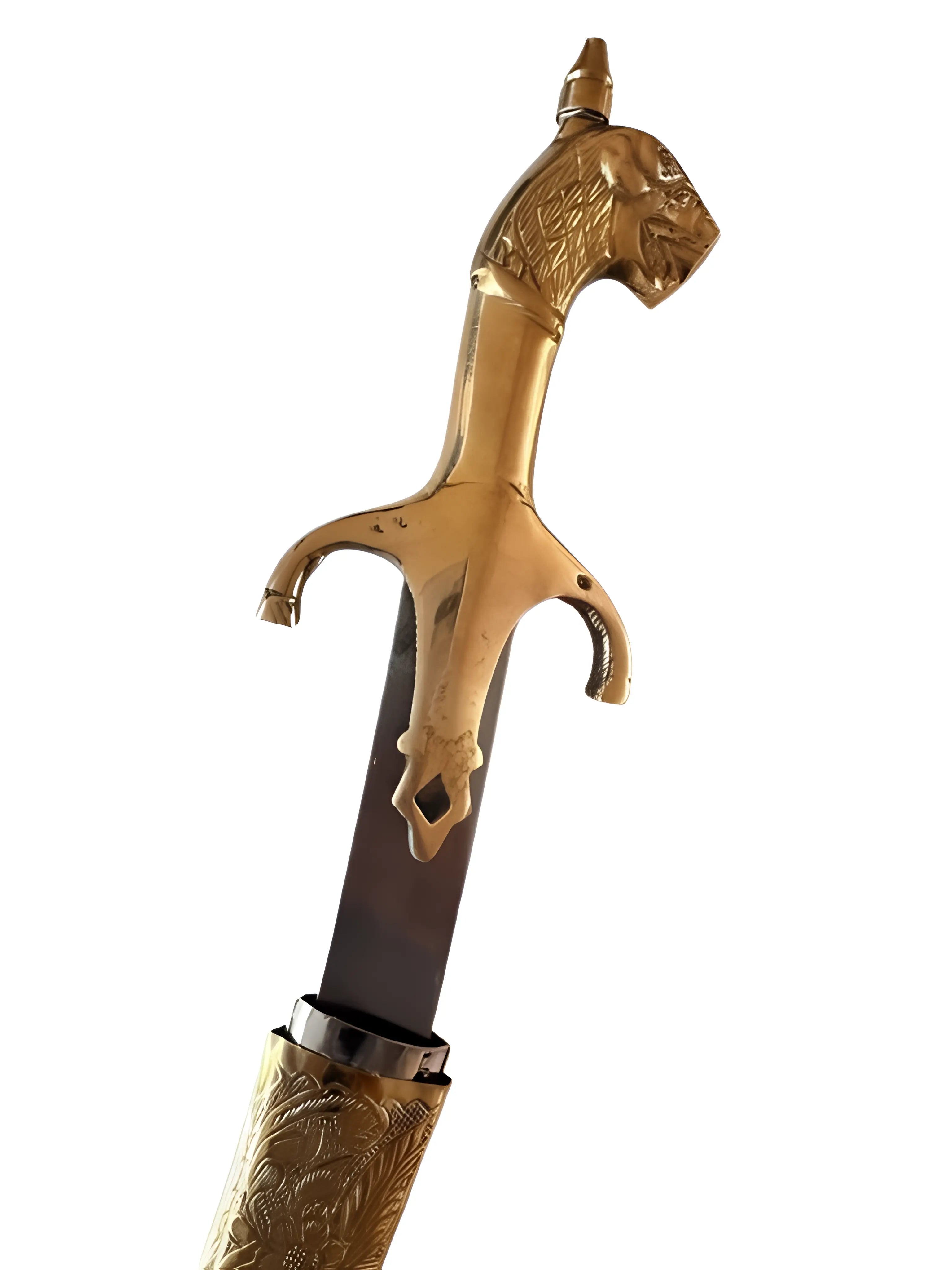 Steel Shastar - Gold Hilt - 3ft - Akaal Accessories - Now Available for Next Day Delivery