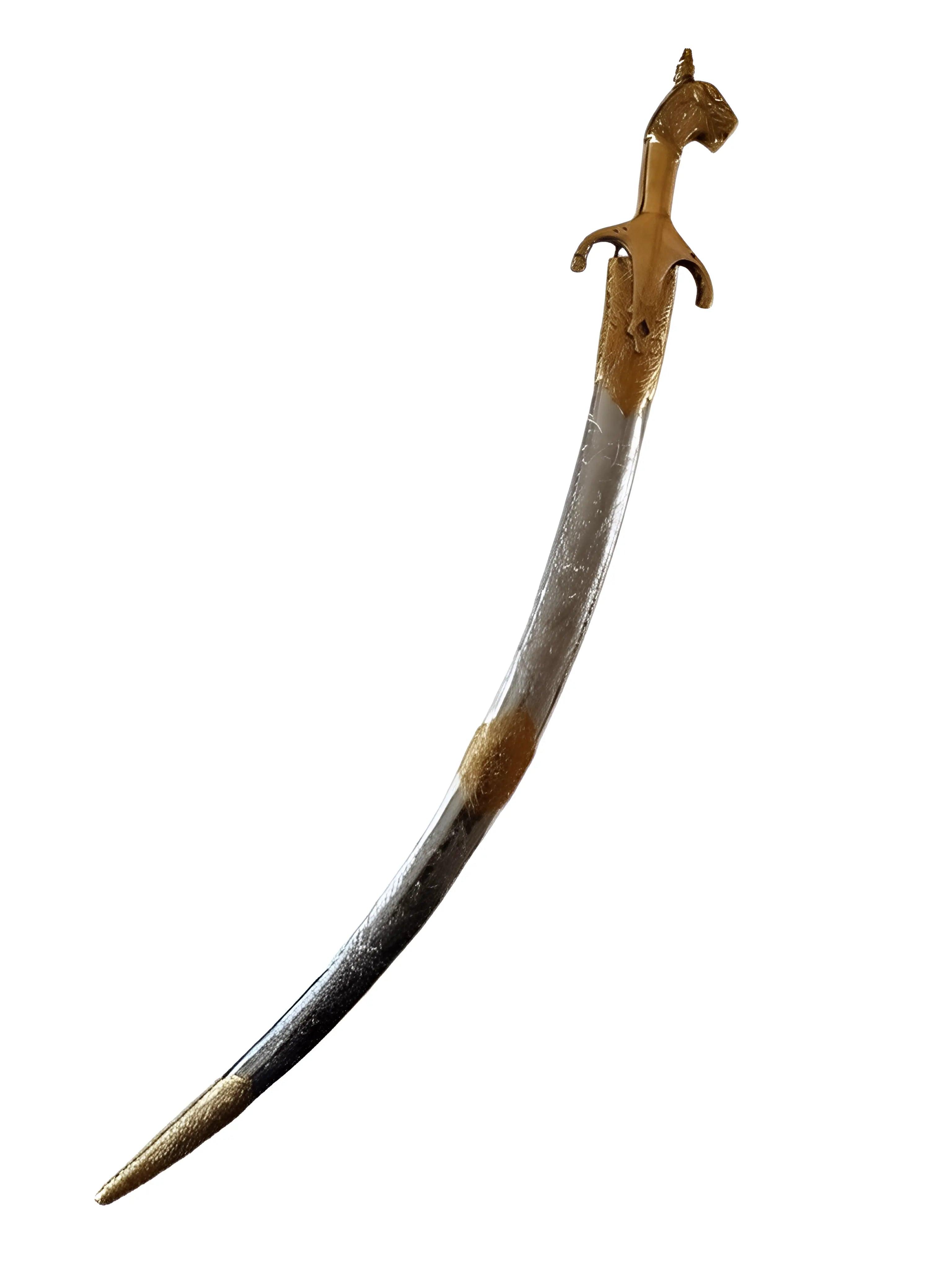 Steel Shastar - Gold Hilt - 3ft - Akaal Accessories - Now Available for Next Day Delivery