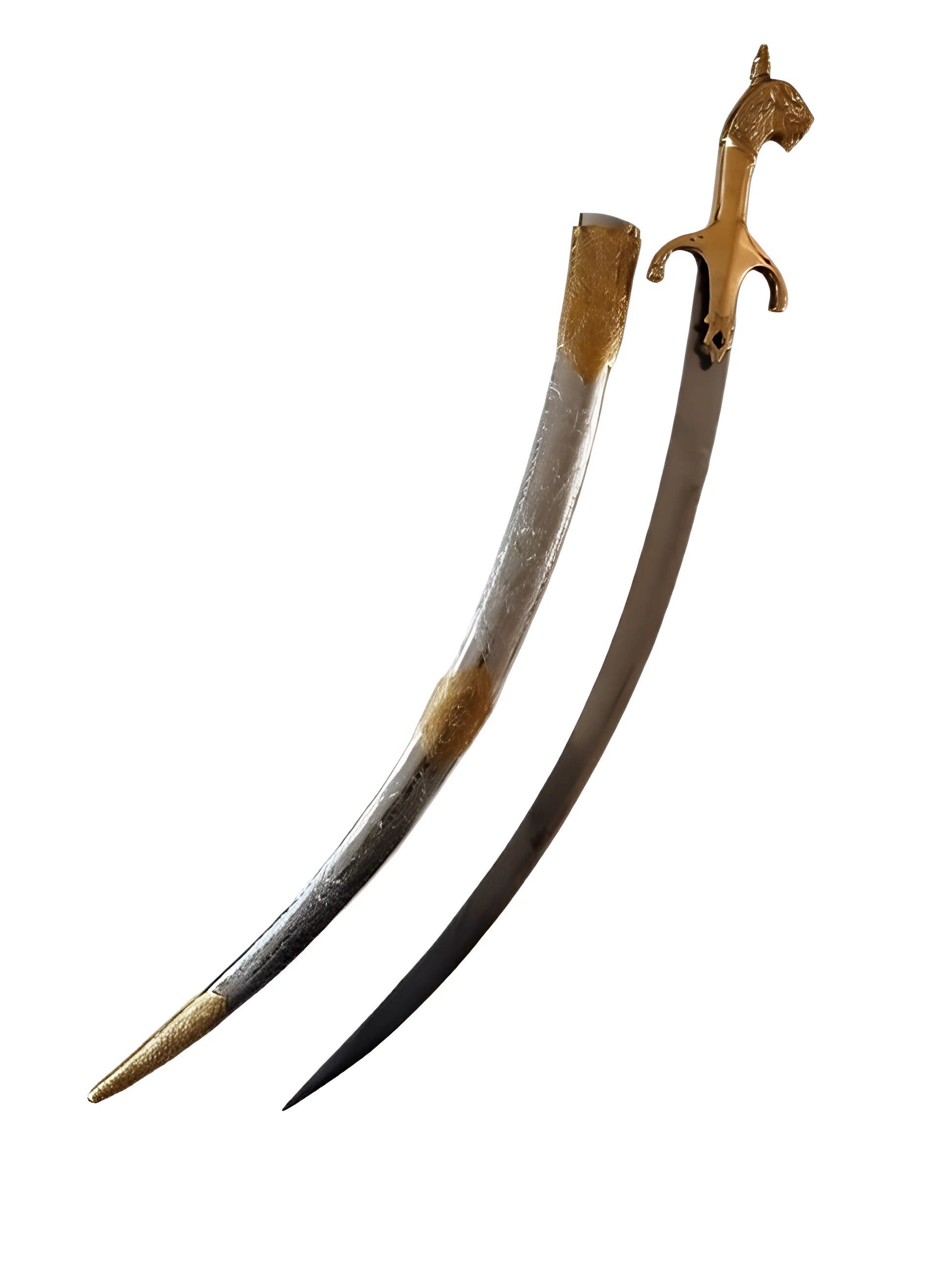Steel Shastar - Gold Hilt - 3ft - Akaal Accessories - Now Available for Next Day Delivery