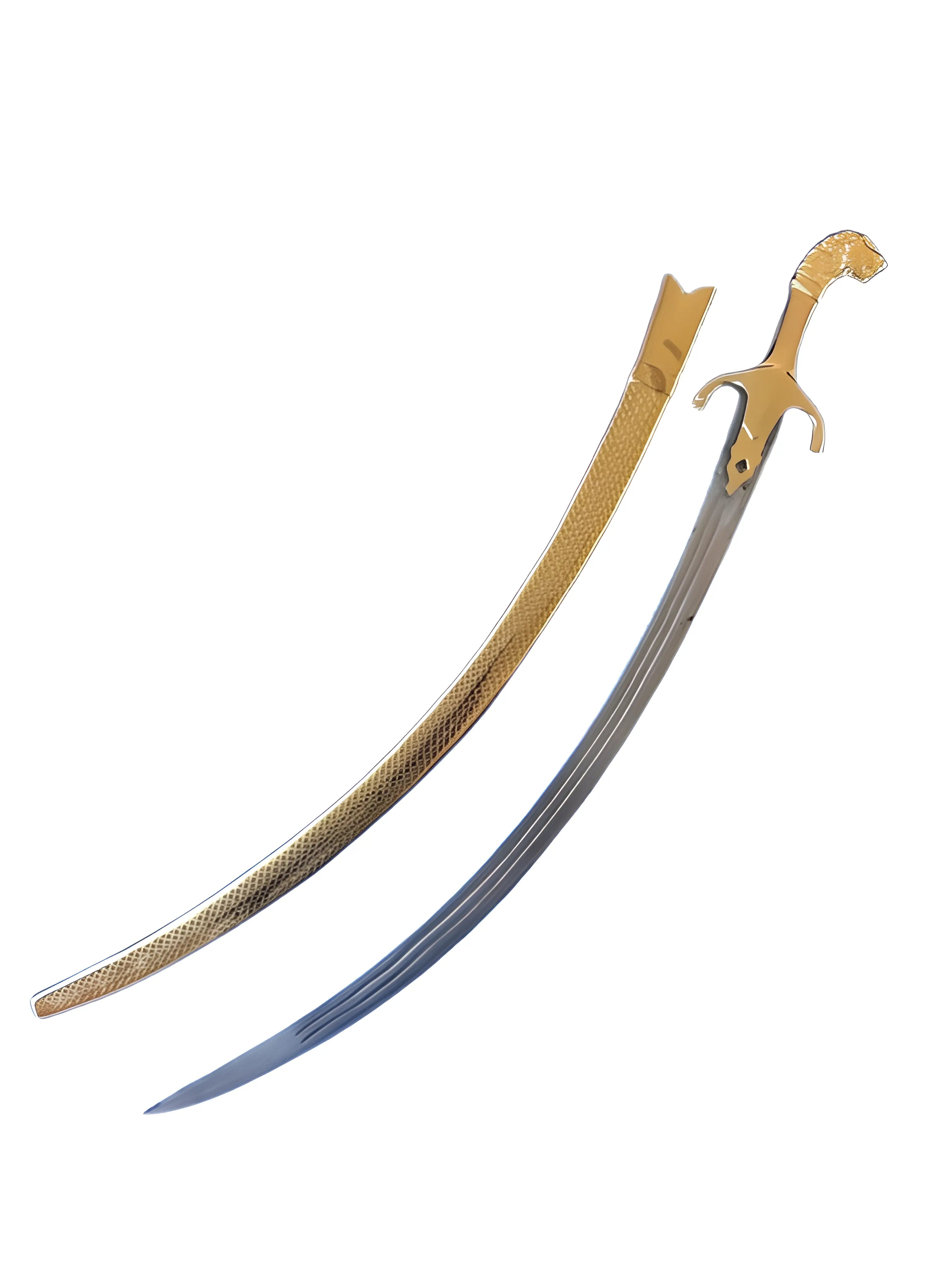 Steel Shastar - Gold Plated - 3ft - Akaal Accessories - Now Available for Next Day Delivery
